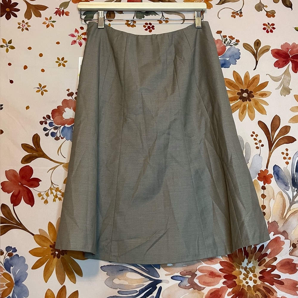 NWT Calvin Klein 4 Taupe Grey A Line Skirt Suit Workwear Neutral Office Minimal